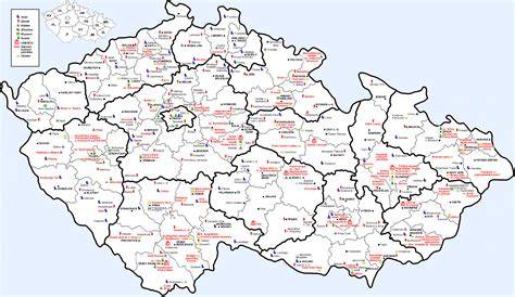 Mapa hlavných hradů a zámků v ČR