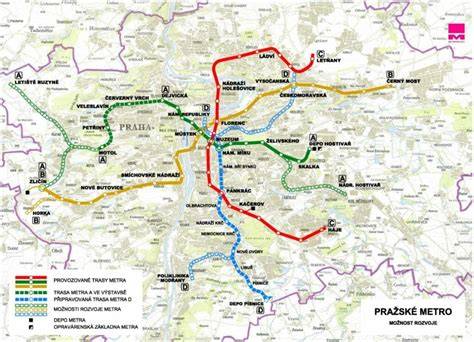mapa trasy PRG KTM a popis přestupů