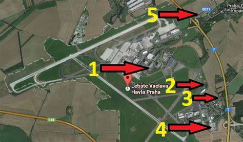 Mapa parkovišť Letiště Praha