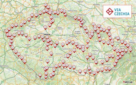 mapa stezek Via Czechia