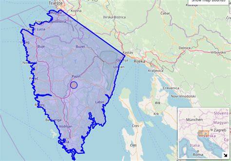 Mapa Istrie a Bi Village poloha