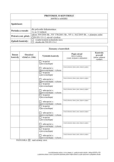 vizuální kontrolní checklist pro pas zvířete