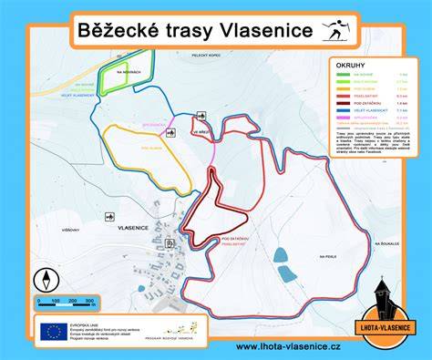 mapa vyhrazených běžkařských tras