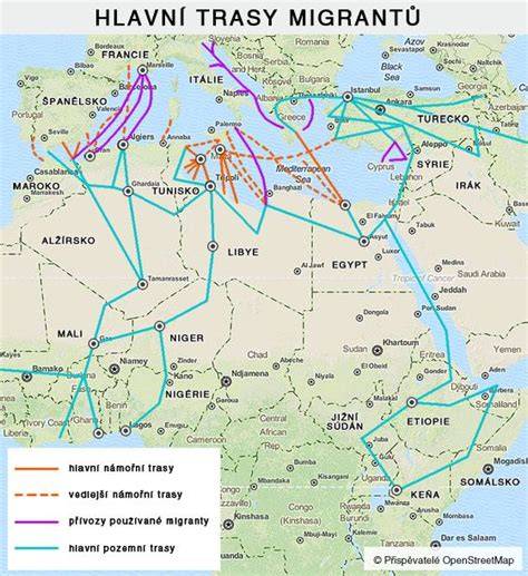 mapa hlavních evropských motocyklových tras