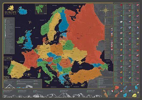 rozsáhlá mapa turistických destinací Evropy