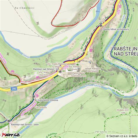 mapa naučné stezky Rabštejn nad Střelou