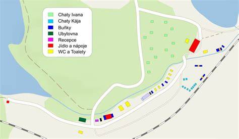mapa okolí kempu a rybníka Hejtmana