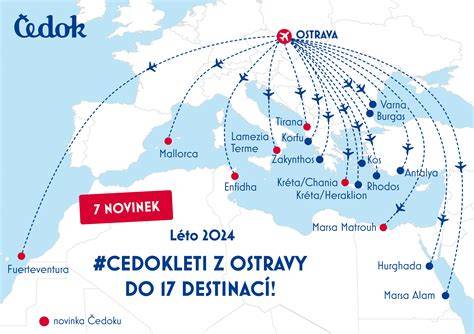 mapa s pobočkami Čedok