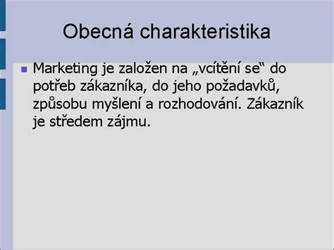 charakteristika hotelu a jeho sluzeb pro marketing