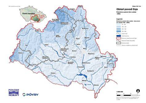 mapa trasy Dyje a Zámecké Dyje