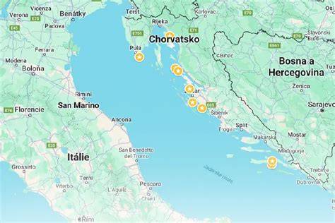 písečné pláže a pobřeží Chorvatska infografika