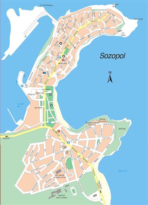 mapa lokality Sozopol a okolí hotelu