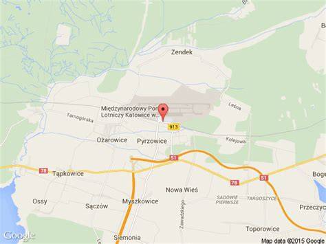 mapa nejbližších parkovišť Katowice Pyrzowice