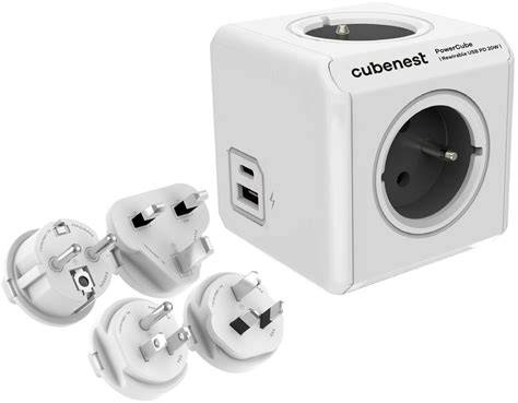 Powercube cestovní zásuvkové řešení infografika