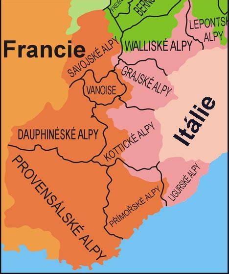 mapa francouzských Alp a Savoy