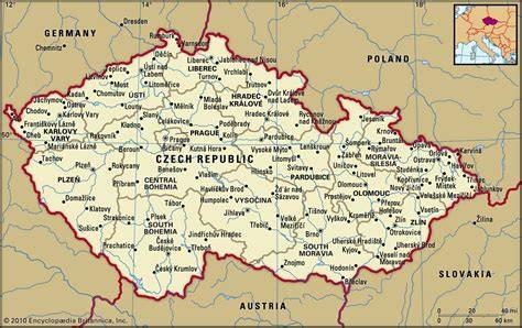 image map showing Czech regional distribution of foreign visitors