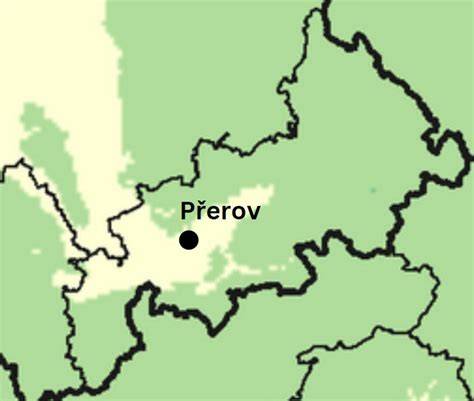 mapa oblasti Přerov a okolí s kempy