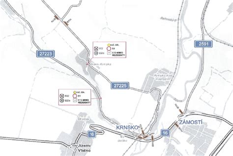 objizdna trasa I/55 přes Podolí (mapa objízd)