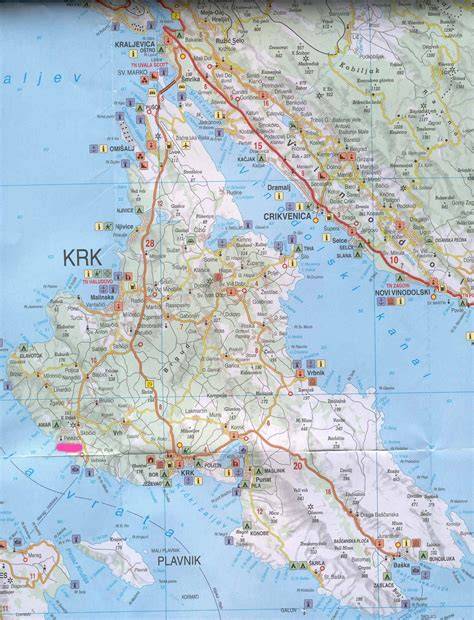 kam k mori na istrii mapa ostrova Krk Crikvenica