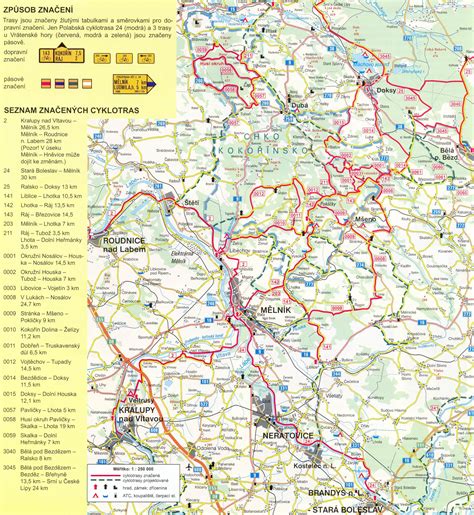 grafická mapa nejzajímavějších českých cyklotras
