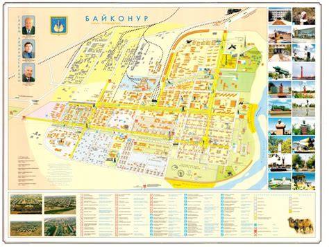 mapa Bajkonur a cestovní trasa