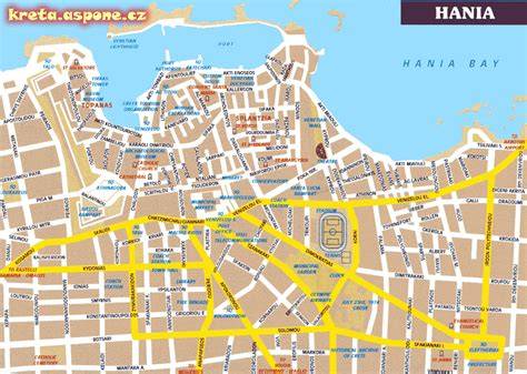 mapa Kréty a hlavních měst