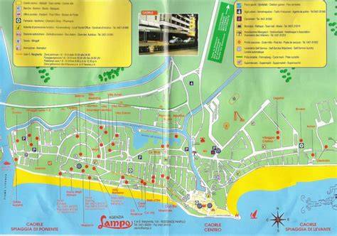 Mapa pobřeží Caorle a okolí