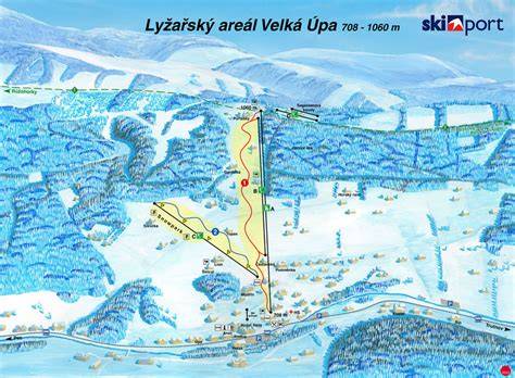 mapa regionu Krkonoše a okolí Velká Úpa