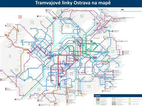 mapa sítě DPO Ostrava