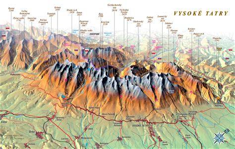 vysoké tatry mapy 1958 ilustrativní