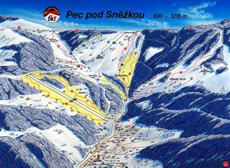 mapa lanovky Pec pod Sněžkou - Sněžka