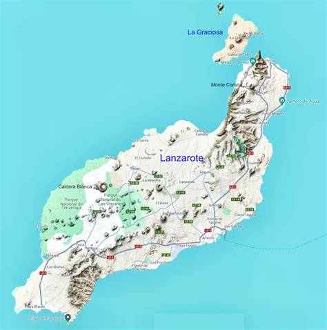 Geografická poloha Lanzarote vůči Africe a Maroku
