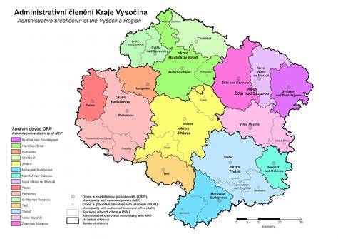 mapa trasy Jezdecké stezky Kraje Vysočina