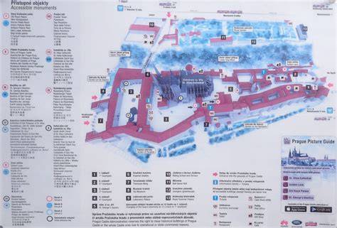 Prague Castle interior and courtyards layout