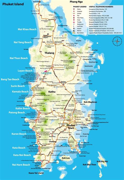 Phuket a okolní ostrovy - mapa
