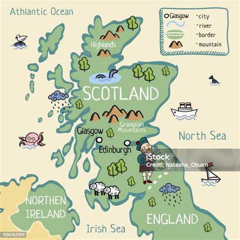 mapa Skotska a hlavní destinace
