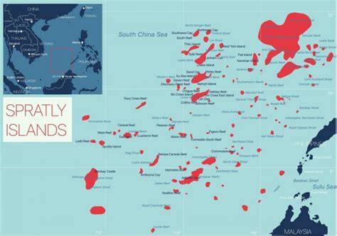 Mapa Spratlyho a Paracelských ostrovů