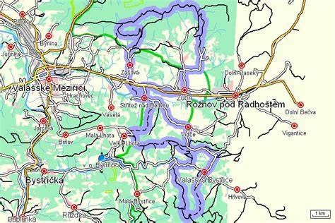 Kamenna chata Beskydy mapa trasy