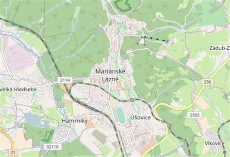 Mapa Mariánských Lázní a okolí