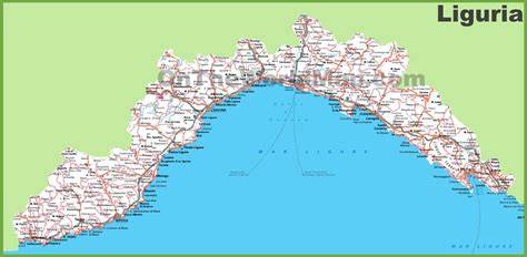 mapa pietra ligure a ligurijská riviéra